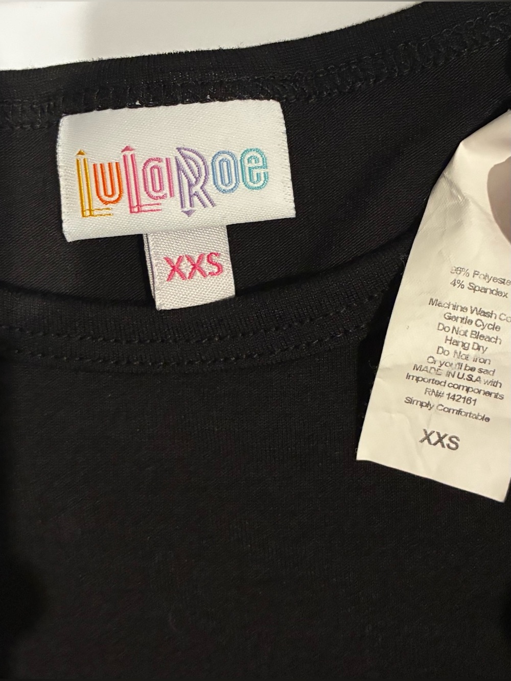 LuLaRoe Maurine Black Ruffle Hem/Sleeves Hi Low Dress XXS - Picture 5 of 5